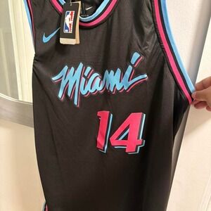 Nike Miami Heat Tyler Herro 14 City Edition Vice Jersey Black Mens Size 50 L